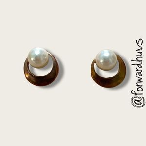 Bundle Sale 3 for $15 | Copper Tone Faux Pearl & Disc Earrings